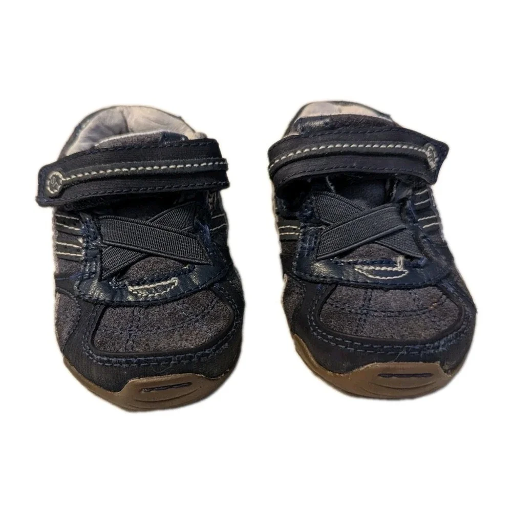 Stride Rite Toddler Boy's SRT Declan Soft Motion‎ Leather Sneaker Blue Size 4XW